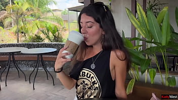 Public Sperm Slut: Starbucks Cumwalk And Toilet Blowjob, Sipping Coffee Filled With Seed