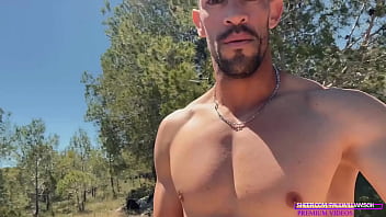 Massive Hung Hunk Jerking Off Raw On A Public Hiking Path