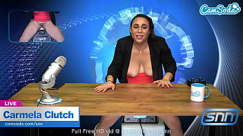 Sizzling News Anchor Milf With Massive Melons Fingering Her Soaking Wet Pussy Live On Air